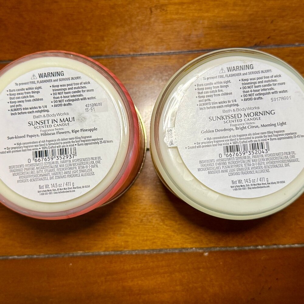 $23 Each U Pick Your Set of 2 Candles - 3-Wick Bath & Body Works $46 for the Set - Picture 3 of 9